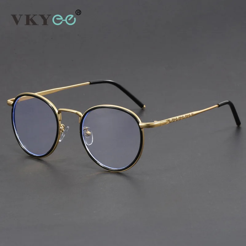 VICKY New Retro Round Geometric Design Men's and Women's Anti-blue Light Reading Glasses Can Be Customized Prescription 1043