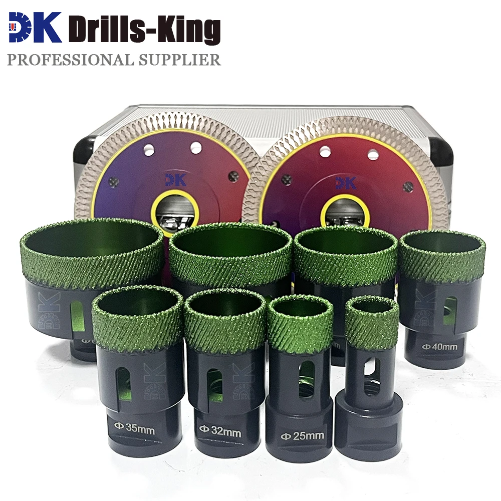 Boren-King 1Set Vacuümgesoldeerde Diamantkronen Kernboor Set Gatenzaag Kit Diamant Gatensnijder voor Porseleinen Tegel Marmer
