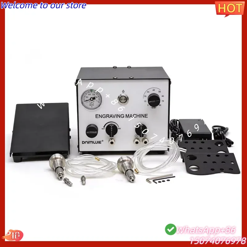 2026 Portable Lightweight Multi-Use Double Heads Pneumatic Engraving Machine for Jewelry Tools Metal Material Square Shape