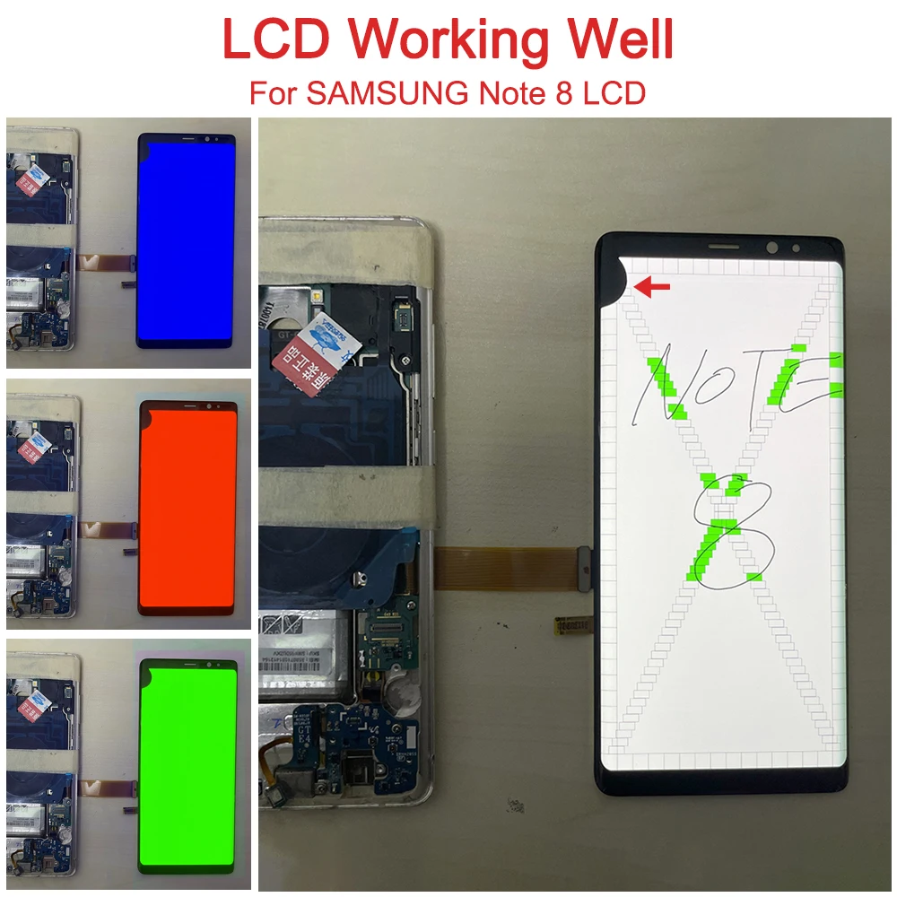 Line spot defect for Samsung Galaxy Note 8 LCD Display 6.3 “ For Touch Screen For Samsung Note8 SM-N950F, N950 Display Point