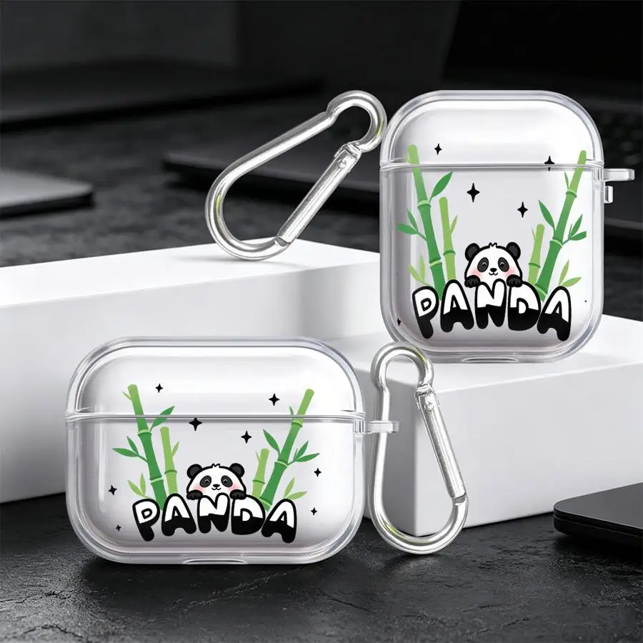 Cartoon Red Panda Clear Earphone Cases Cover Case For Airpods 4 Pro3 Pro 3 Pro2 2 1