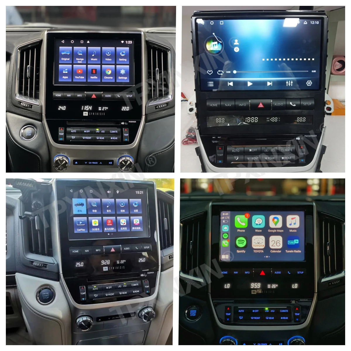 Rádio de carro Android para Toyota Land Cruiser LC200 2016-2020, receptor estéreo 2Din, leitor multimídia Autoradio, unidade principal GPS Navi