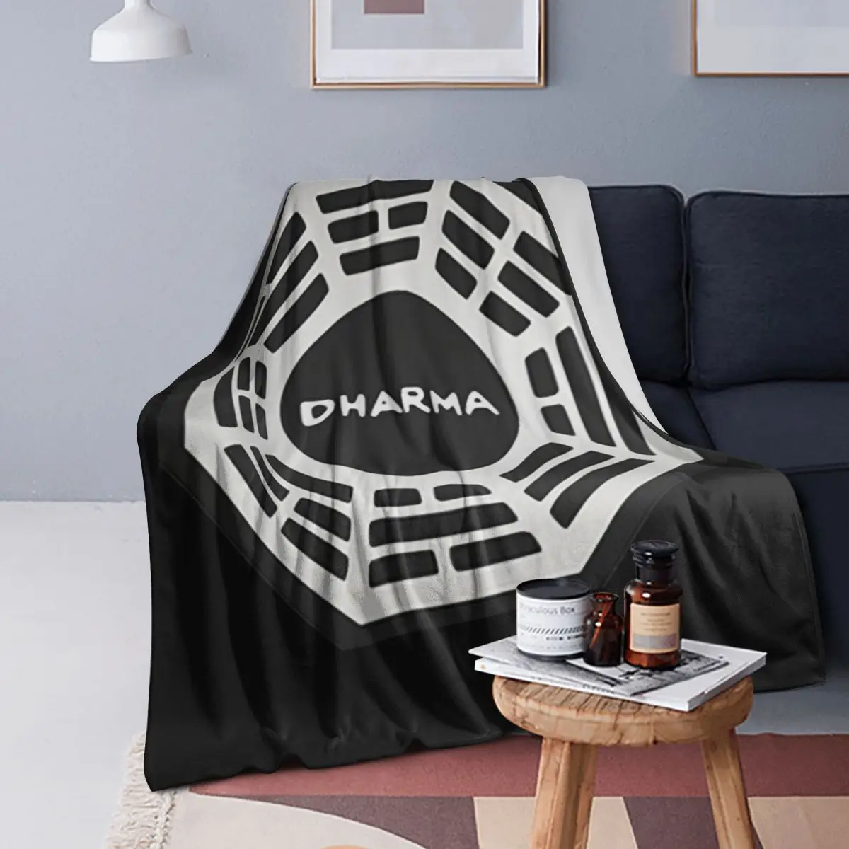 Dharma Lost TV Shows Oceanic Sci Fi Fanboy Blankets Warm Flannel Throw Blanket Cover for Bed Living room Picnic Travel Home Sofa