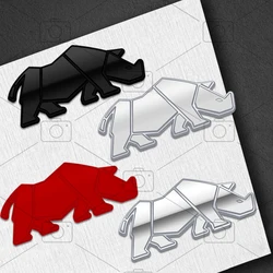 Car Metal Body Rhino Rhinoceros Logo Decals Grille Badge Trunk Emblems Sticker For Suzuki Jimny Samurai Grand Vitara Accessories