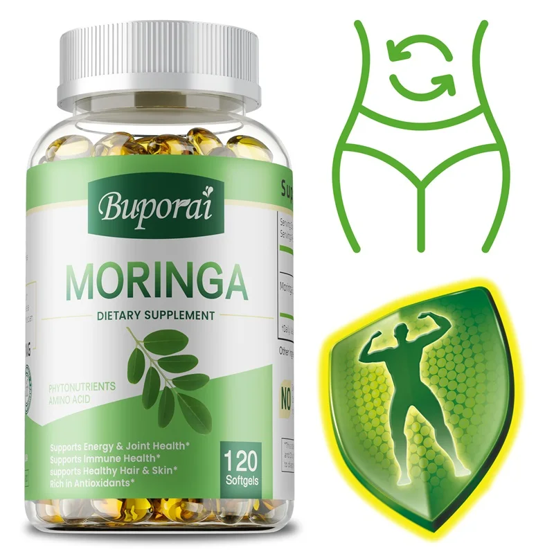 

Moringa Supplements - Support Brain, Sleep, Immune, Enhances Memory, Metabolism, for Healthy Skin, Joints, Hair