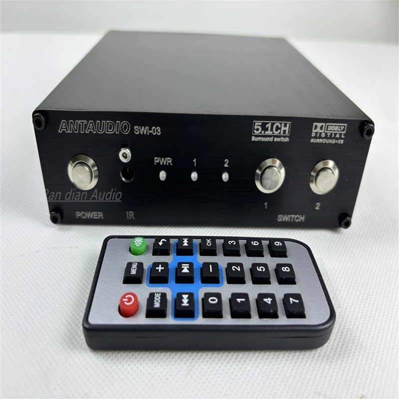 Excellent  5.1 Channel Audio Switcher 2 Input 1 Output Audio Input Selector 5.1CH Audio Switcher With Remote Control