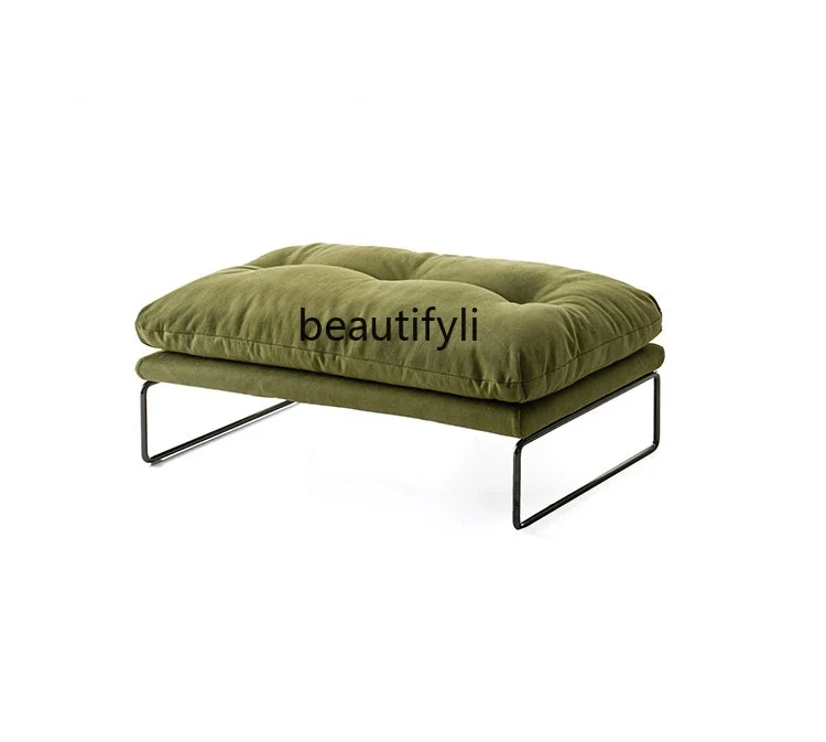 Simple and Modern Fabric Craft Sofa Bench Pull Buckle Foot Bench Hallway Shoe Changing Stool