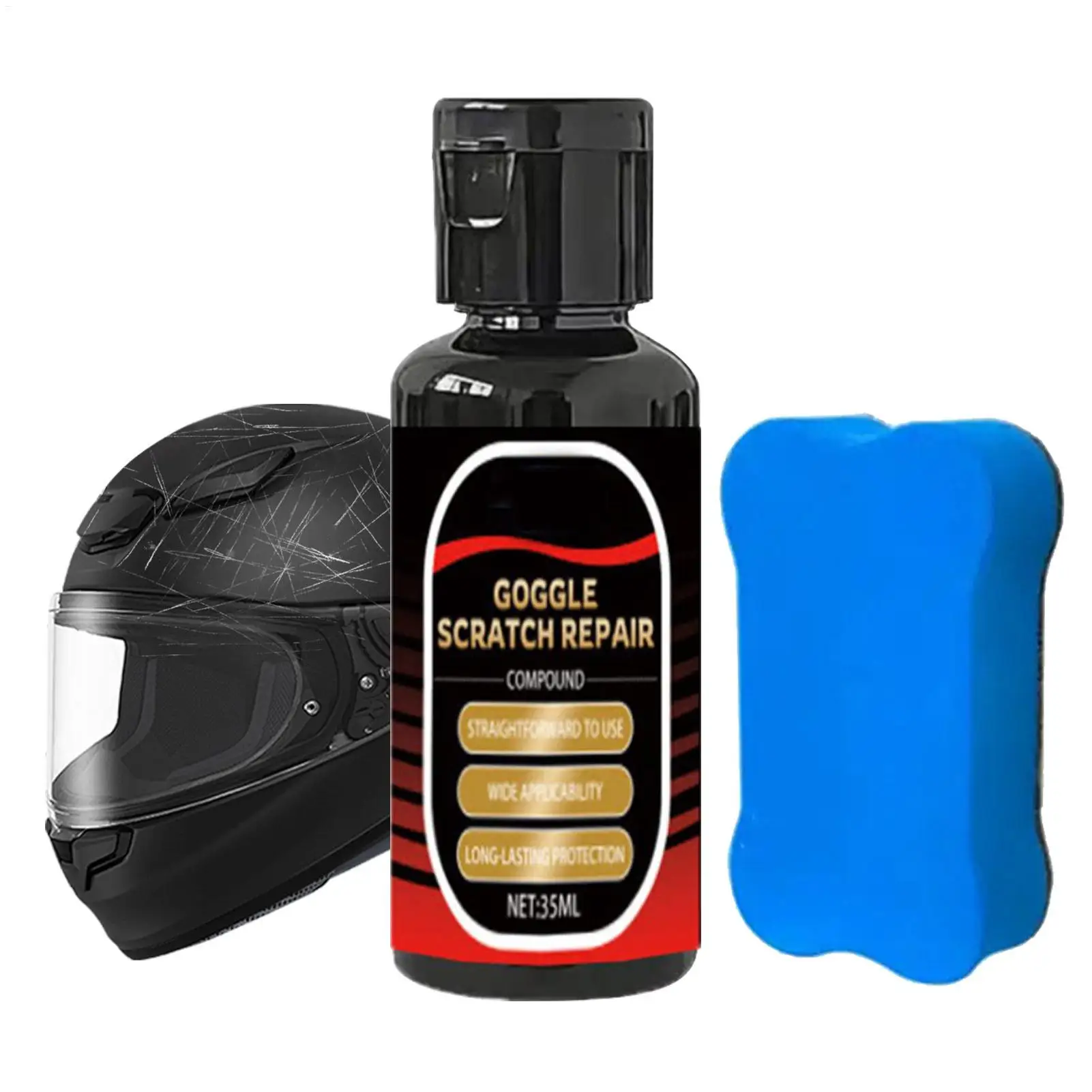 35ml Helmet Scratch Remover Car Restorer Cream Motorcycle Helmet Visor Scratch Remover for Detailing Maintenance Restoration