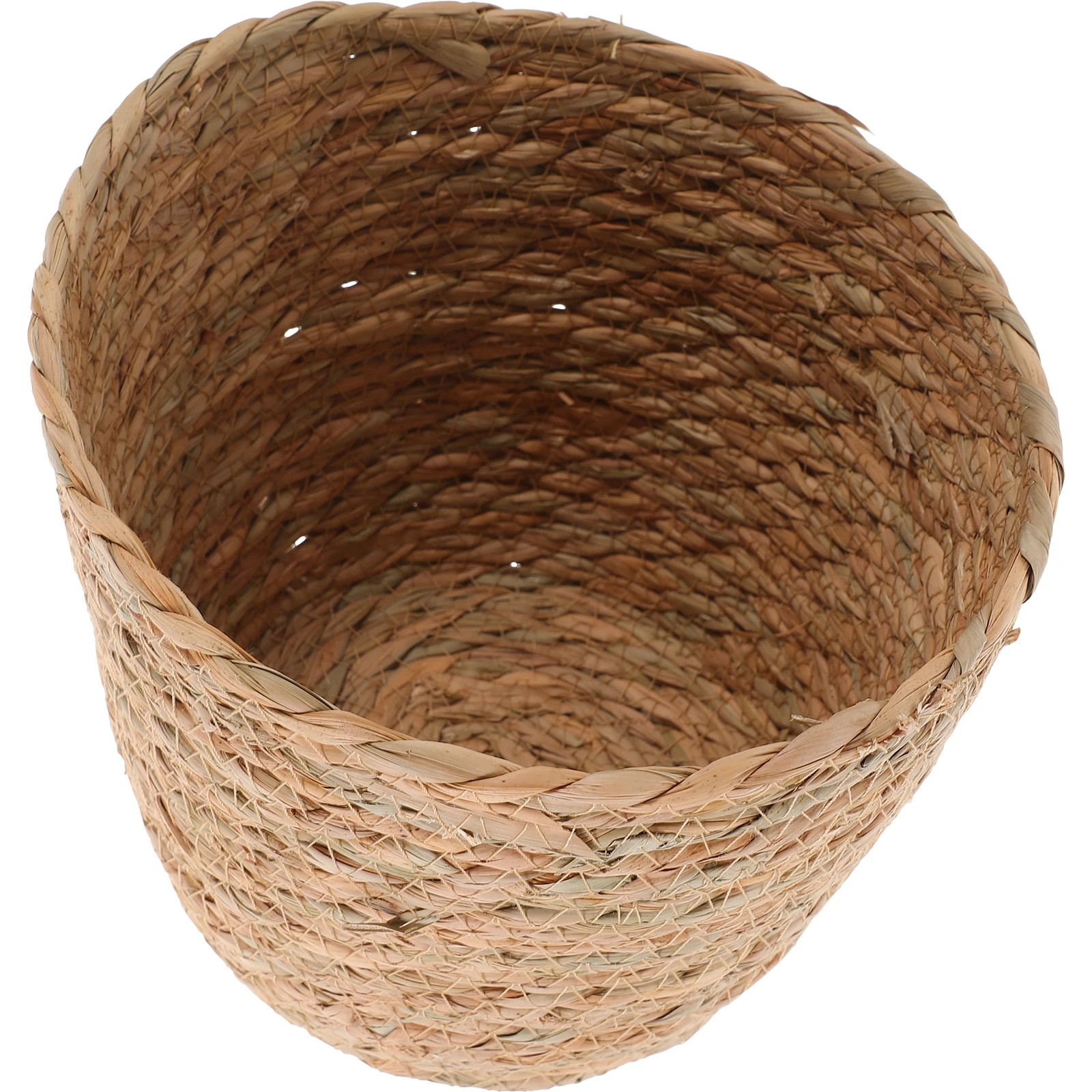 

1pc Rattan Storage Basket Woven Baskets for Desktop Green Plants Decorative Bin Multi-functional Organizer Portable