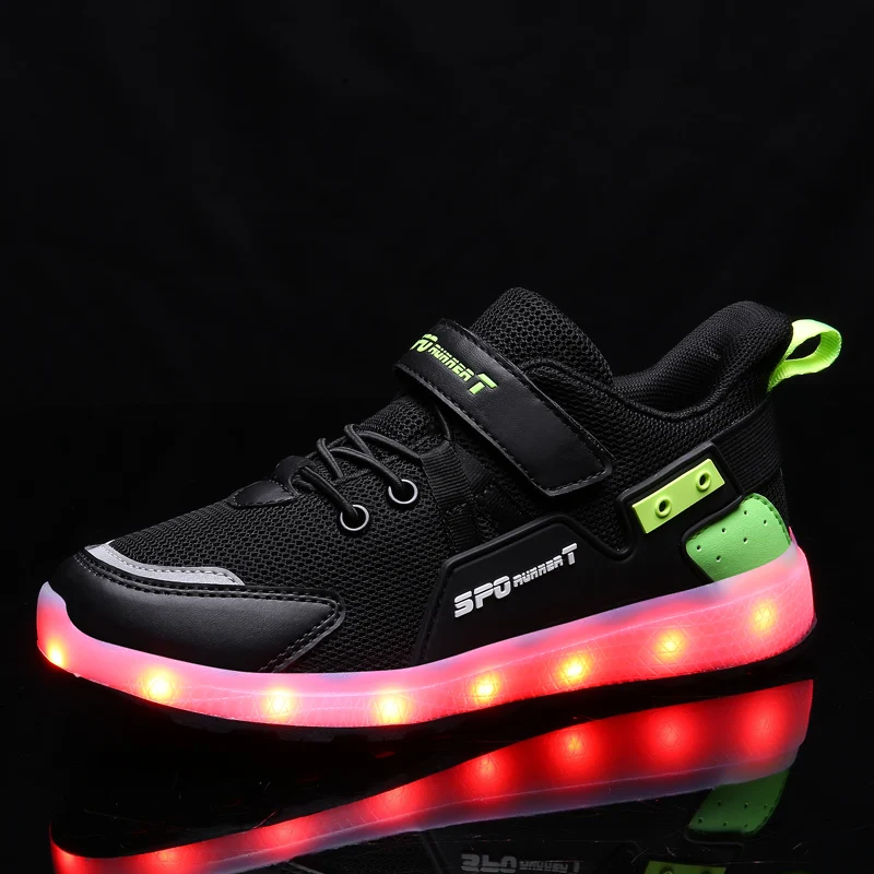 Children\'s Casual Shoes LED USB Charging Luminous Glowing Sneakers for Boys Girls Led Sneakers with Luminous Sole Lighted Shoe C