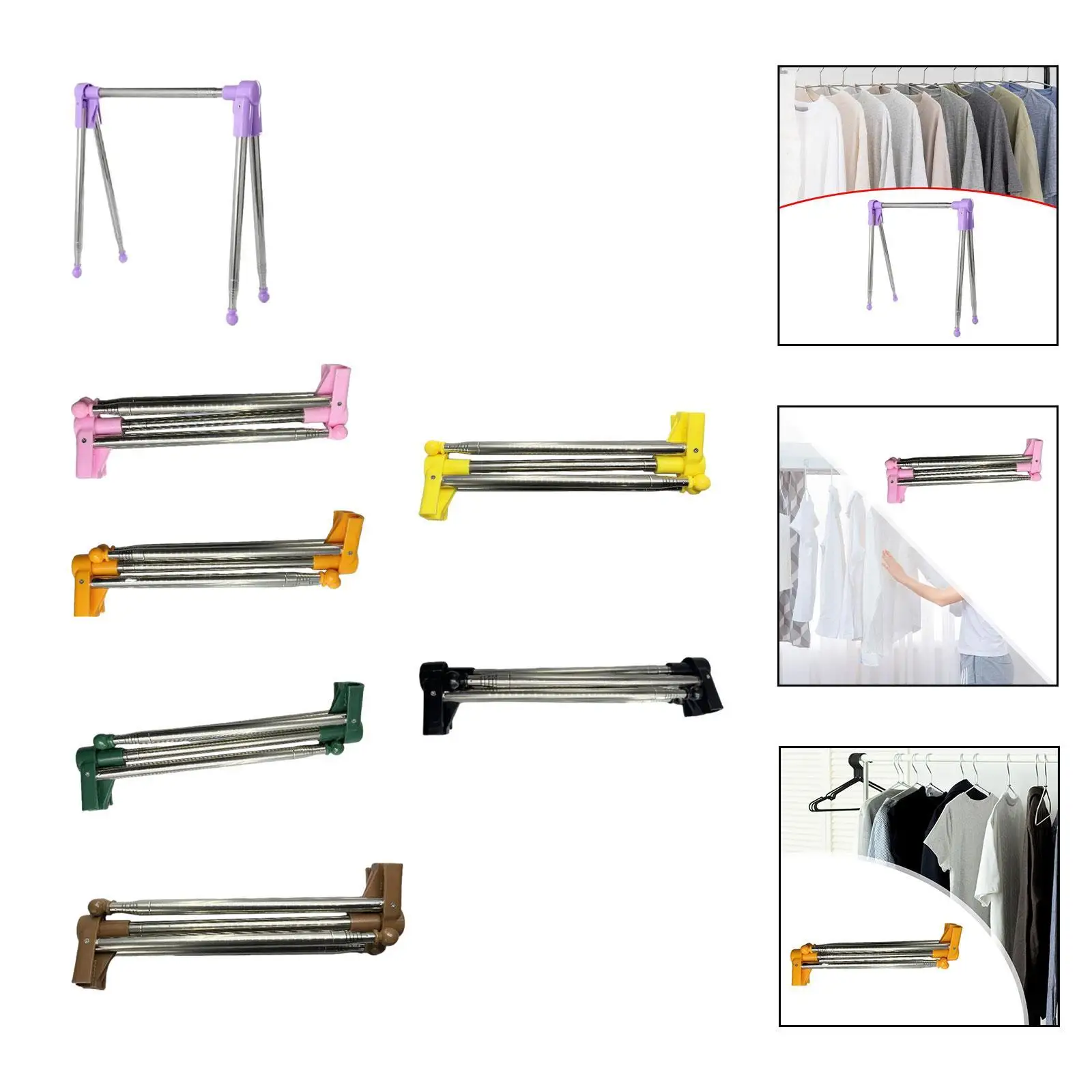 Portable Garment Rack Non Slip Foldable Clothes Rack for RV Bedroom Vendors