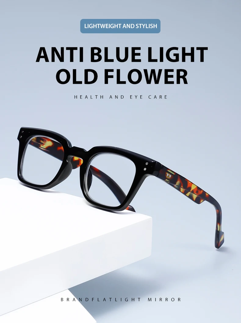 1PCS FashionableSquareFrame Lesebrille Anti-Blau Licht Optische Verordnung Bifokale Brillen für Lesen Und Computer Verwenden – Detail 2