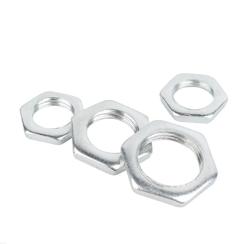 10pcs Hex Thin Nut M8 M6 M8 M10 M12 M14 M16 M18 Galvanized Iron Hexagon Thin Nut Fine Tooth Hexagonal Nut