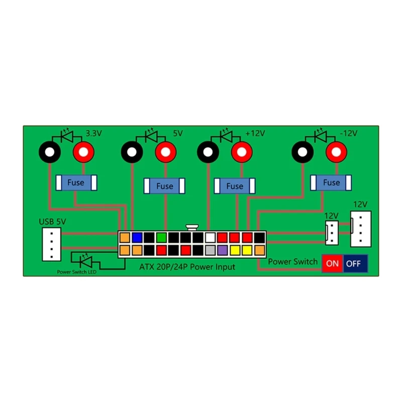 

24 Pin Power Supply Breakouts Adapter Desktop Computer Chassis Computer Module