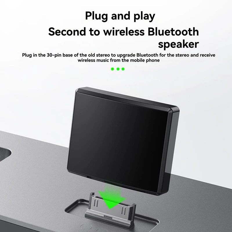 Bluetooth 5.4 Audio Receiver for 30-Pin Wireless Music Adapter, A2DP Stereo, for 30-Pin Docking Stations