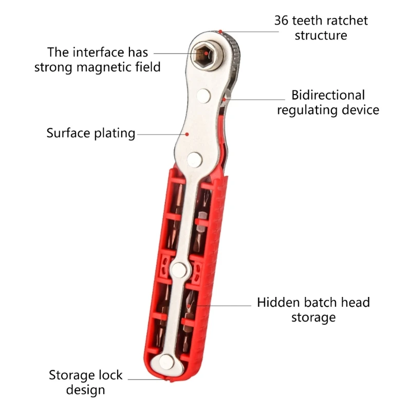 Bidirectional Ratchet Screwdriver Set Ratchet Wrenches Screwdriver Bit Set Ratchet Right Angle Screwdriver Ratchet Offset M4YD