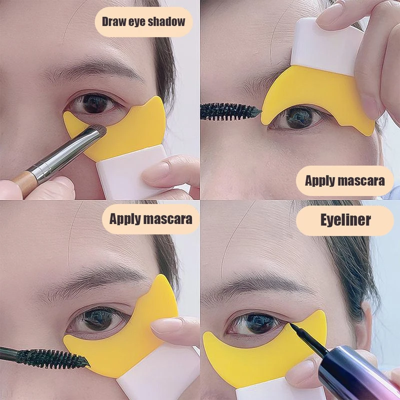 ซิลิโคนอายไลเนอร์Stencils Wing Tips Eyeแต่งหน้าเสริมBezel Smudge Proof Eyelash Eyeliner Helper Resusableแต่งหน้าเครื่องมือ