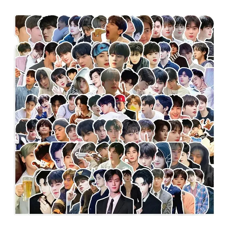 2024 New 100PCS Cha EunWoo mobile phone case computer decorative hand account DIY stickers