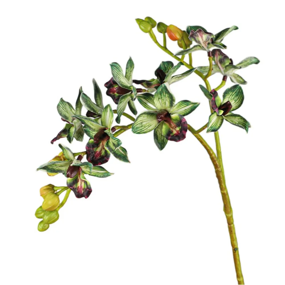 

DIY Vase Decor 2 Fork Artificial Phalaenopsis Branches Real Touch Realistic Fake Flowers Handmade Simulation Plant Balcony Decor