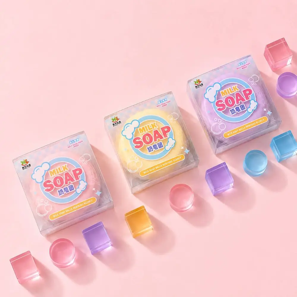 Cute Slow Rebound Milk Soap Puffs Squeeze Soft Pinch Le Stress Relief Anxiety Relief Super-thick Fidget Children's Gifts
