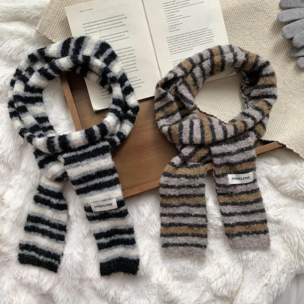 

Harajuku Y2K Striped Scarf Y2K Style Collocation Clothing Accessories Long Narrow Scarves Neck Wrap Korean Knitted Shawl Winter