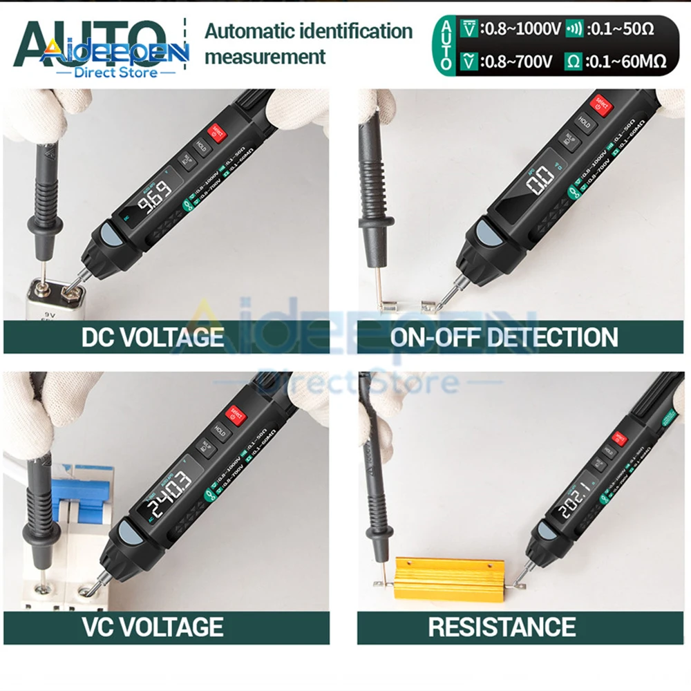 A3008 Digital Multimeter Auto Intelligent Sensor Pen Tester 6000 Counts NonContact Voltage Meter Multimetre polimetro