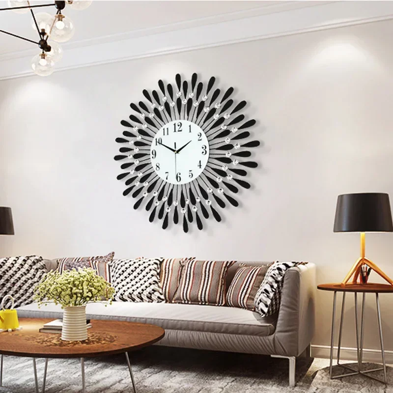 Crystal Sun Modern Style Silent Wall Clock 38X38cm 2025New Product Living Room Office Home Wall Decoration Wall Clocks