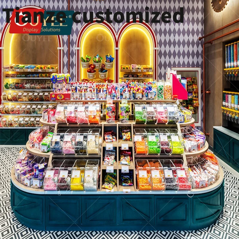 Customized-Modern Style Candy Store Displays Interior Design Decorations Candy Kiosks Furniture Candy Shop Decoration