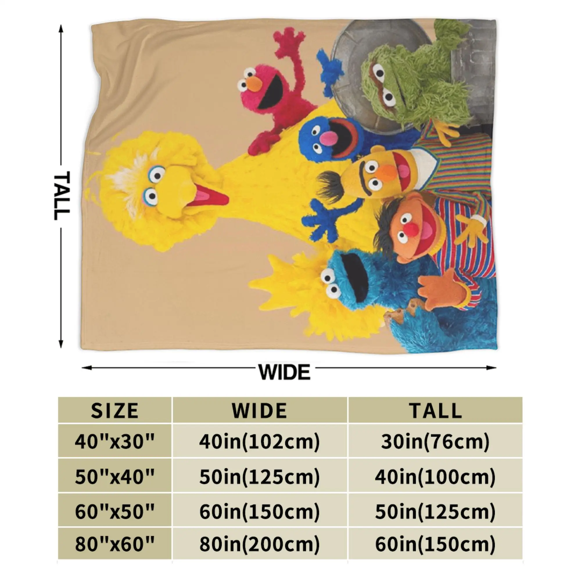 شارع سمسم بطانية قطيفة للأطفال الكبار الفانيلا الفراش يلقي للأريكة كرسي دافئ لينة مخصصة جودة المفرش هدية #6