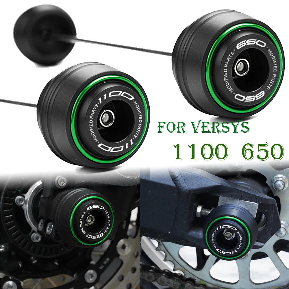 For KAWASAKI Versys 650 Z650 RS NINJA 650 Versys 1100 1100SE  Motorcycle Front And Rear Axle Fork Crash Slider Wheel Protector