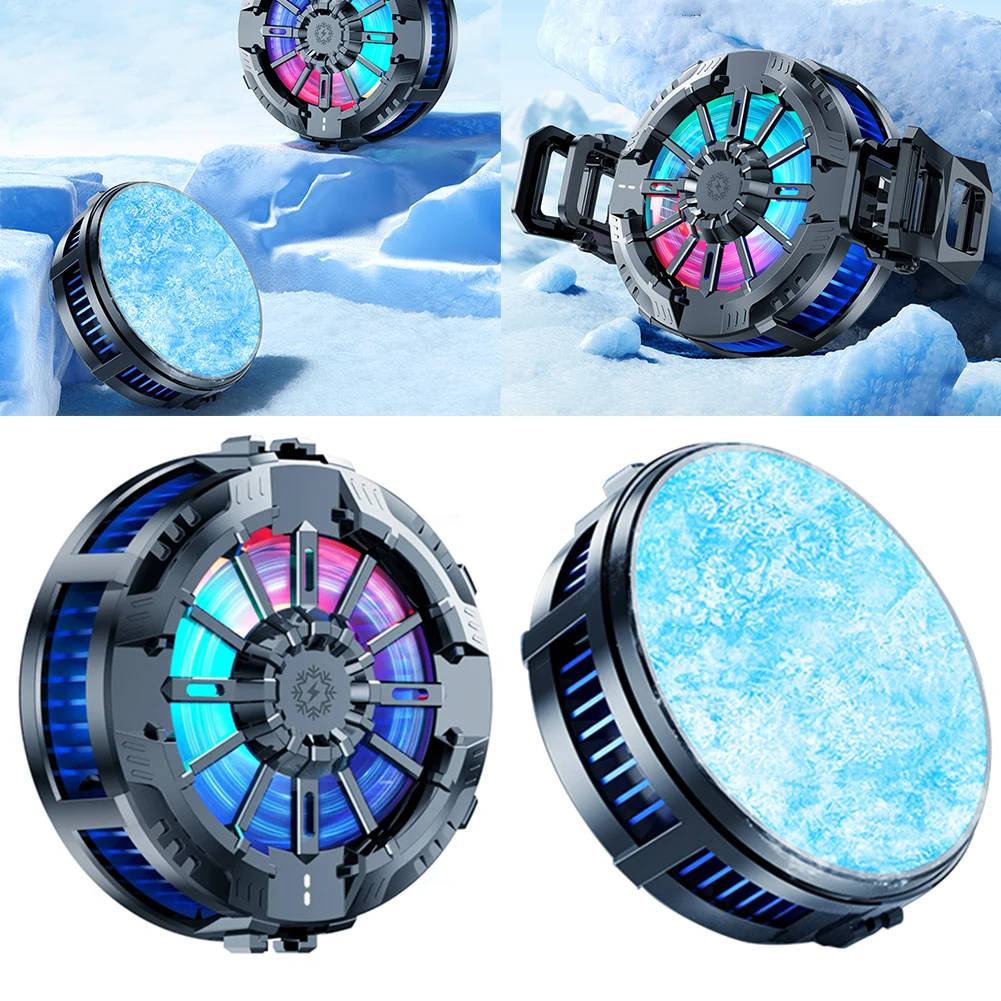 Magnetic & Back Clip Mobile Phone Radiator Cooler for PUBG RGB Mobile Phone Gaming Cooler for Apple Samsung Xiaomi Mobile Phone