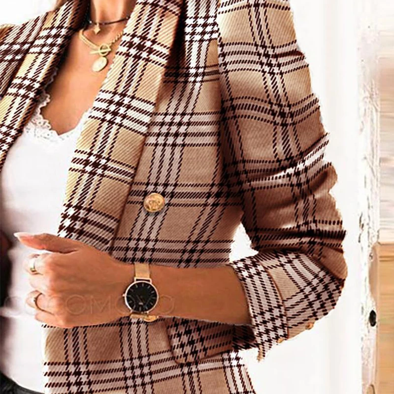 Women Jacket Autumn 2023 New Fashion Double Breasted Blazer Coat Vintage Long Sleeve Female Outerwear Chic Top Women Clothing