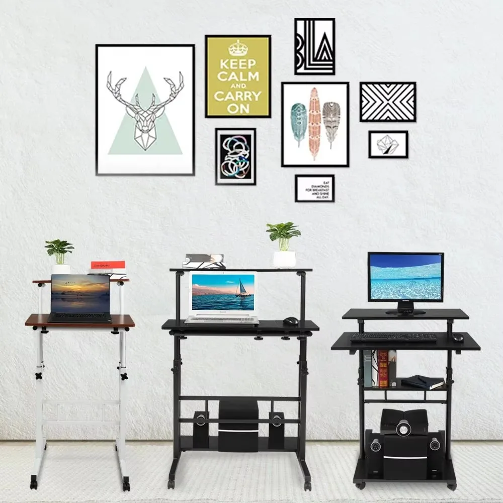 Single Tube Lifting Black Computer Desk 70 * 70 * 65.5CM Standing Desk with Excellent Lifting Function
