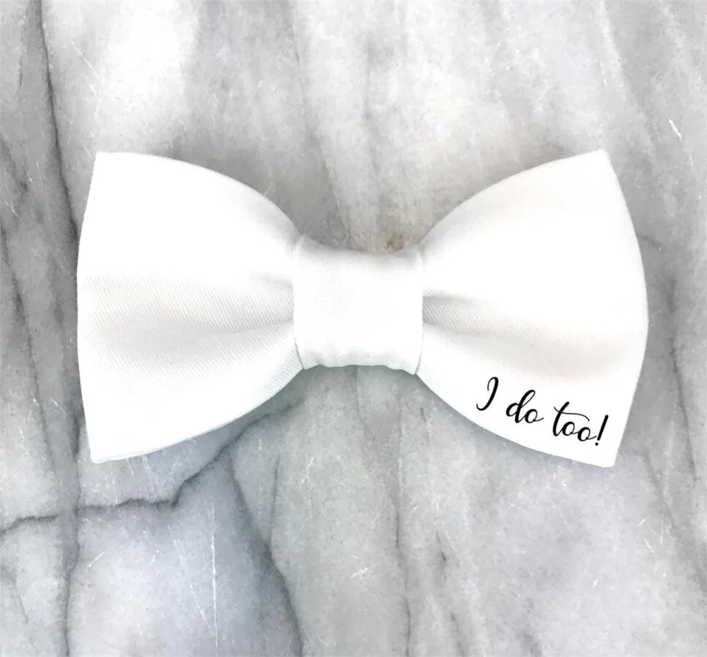 Wedding Dog Bow Tie, I Do Too, Engagement Dog Gift, White Dog Bow Tie, Dog Tuxedo Wedding Outfit, Dog Wedding Attire