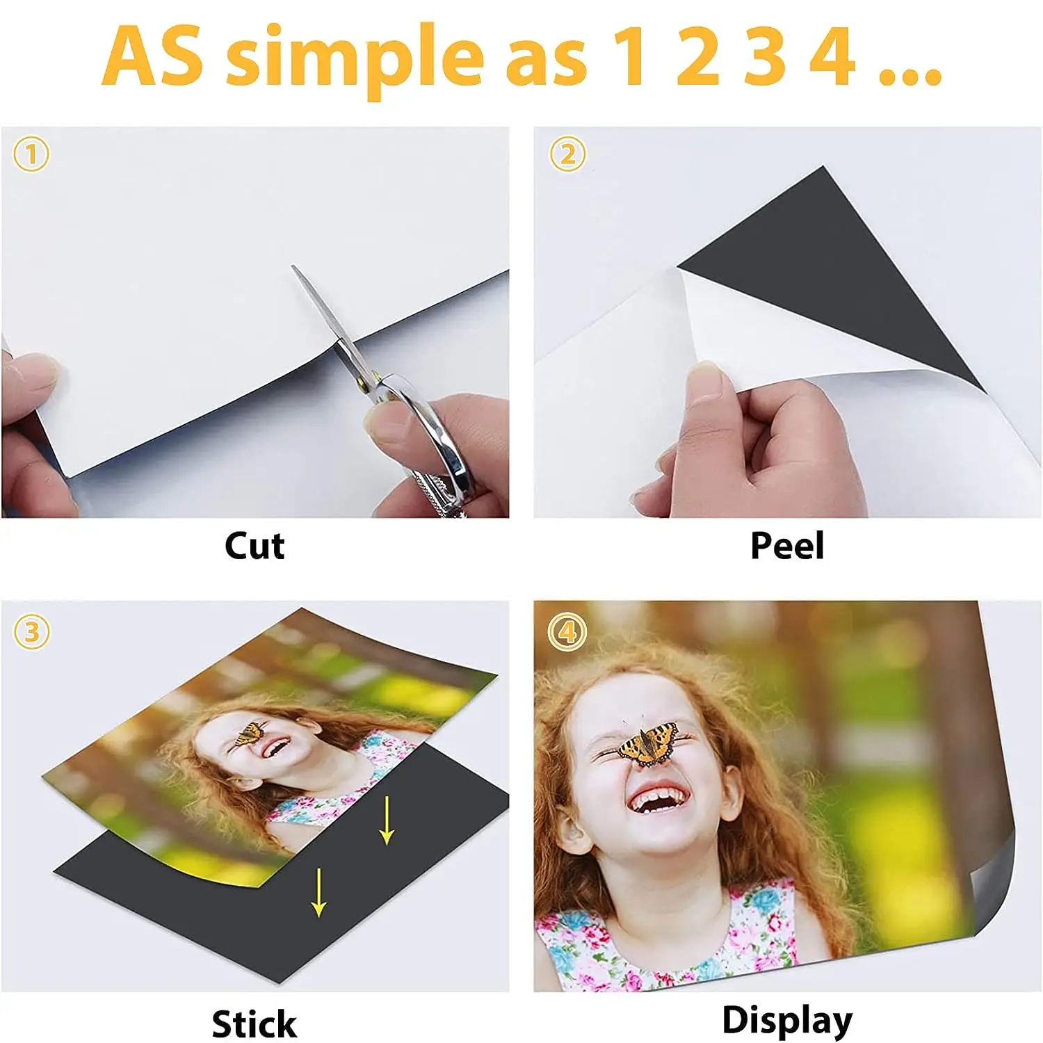 Magnetic Sheets, Flexible Magnets with Superior Adhesive Backing, Cut & Customize Magnet Sheet Set for Creating Magnetic Photo a