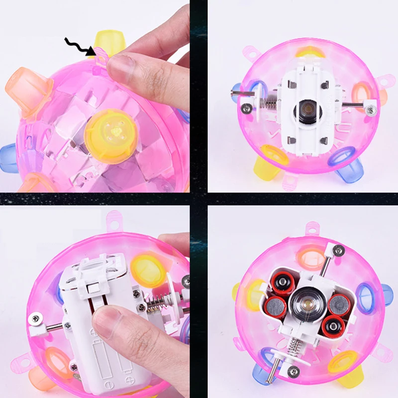 2024 New LED Jumping Joggle Sound Sensitive Vibrating Powered Ball Game bambini lampeggiante palla giocattolo che rimbalza giocattolo divertente per bambini