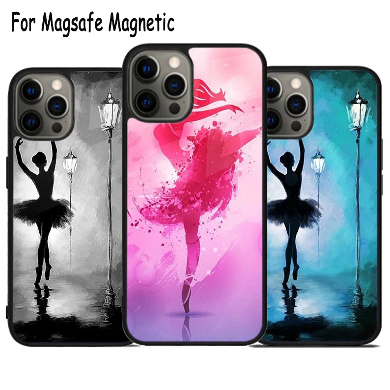 

Балетка девушка Беспроводная зарядка Magsafe телефонный чехол для iPhone 15 16 14 13 11 12 Pro Max Plus Магнитный бампер крышка