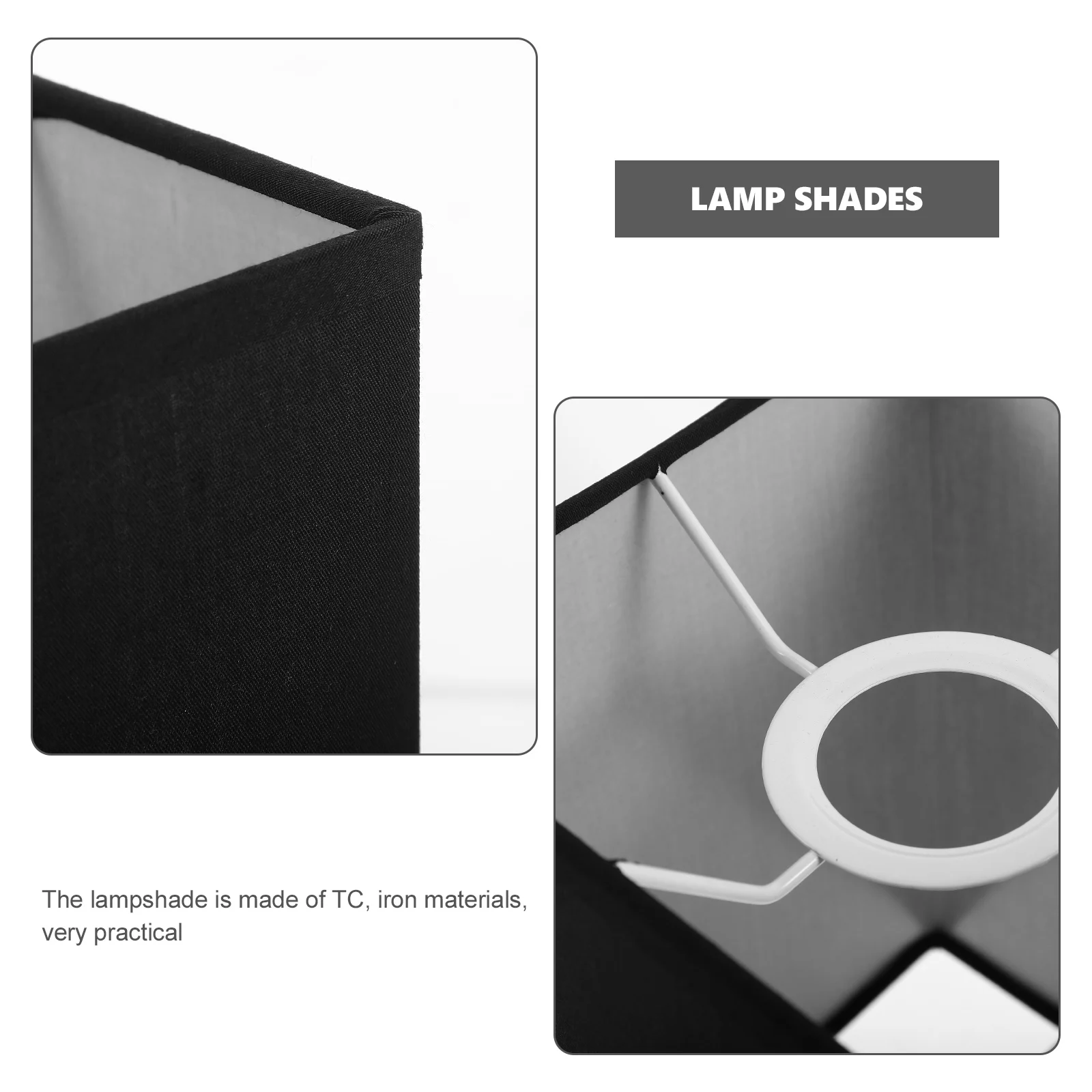 

Square Replacement Lampshade Black Rustic Modern Small Light Cover For Table Desk Bedside Decor Tc Iron Cloth Household