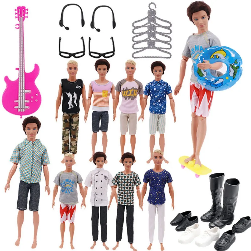 30 Pcs Ken Doll Clothes Accessories Skateboard Headphones Swimming Ring 30Cm Doll And 11.5 Inch Doll Casual Clothes