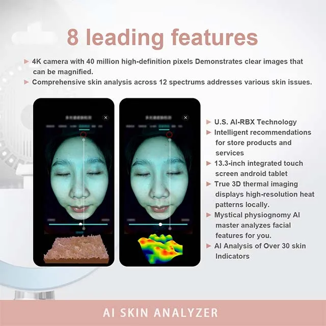 Hot Sale 3D AI Face Skin Diagnostic Facial Skin Analyzer Multi-dimensional Wrinkle Pigmentation Acne Analysis Beauty Machine