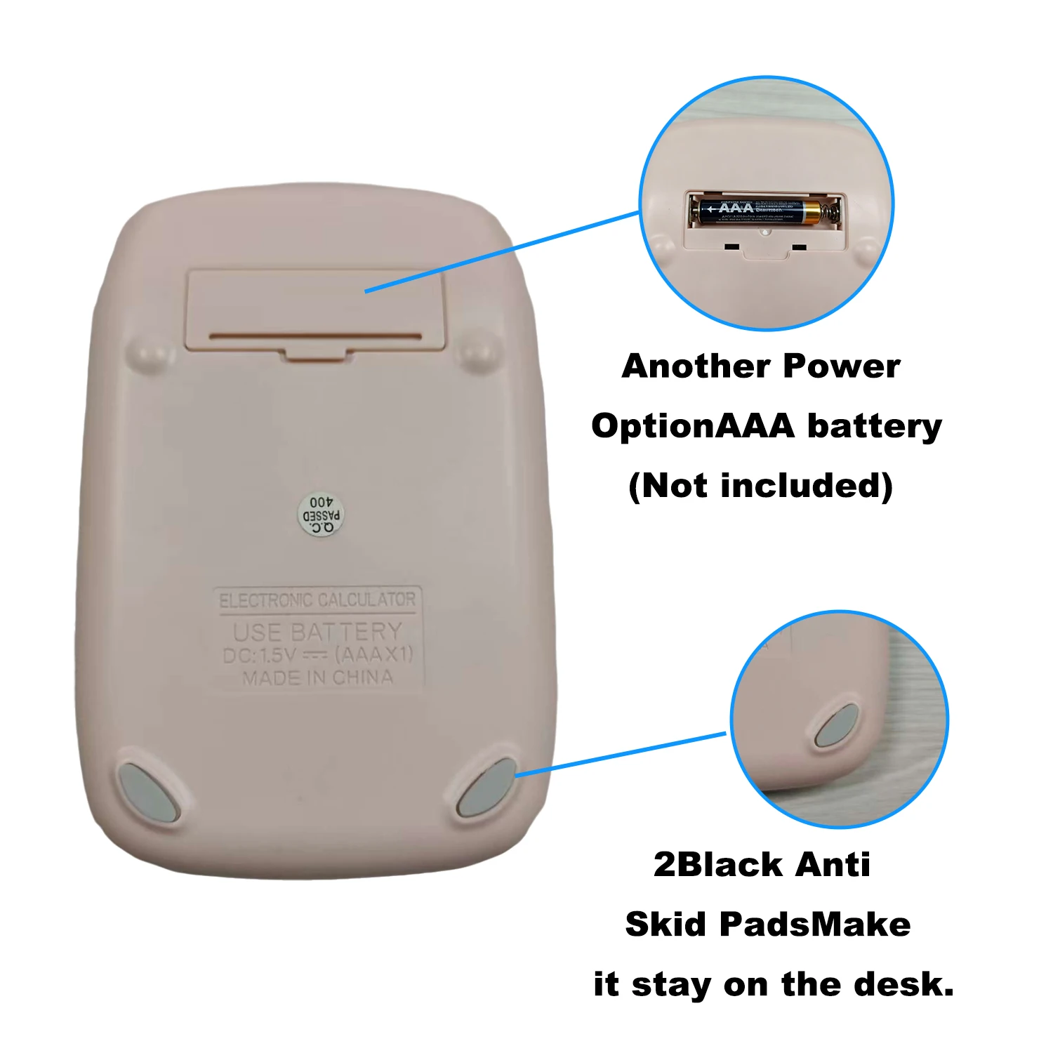 آلة حاسبة ميكانيكية، آلة حاسبة لطيفة مع شاشة إمالة مزدوجة الطاقة مكونة من 8 أرقام وزر كبير للمكتب الأساسي لطلاب المعلمين