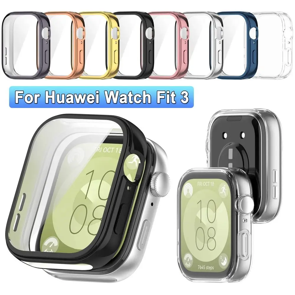 Soft TPU Case For Huawei Watch Fit 3 Full Cover Protective Shell Bumper Screen Protector Accessories