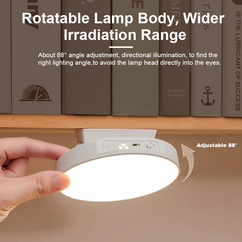 Nachtlampje LED Night Light Circle Rotatable Rechargeable Cabinet Light 3 Color Remote Dimmable Night Lamp for Bedside Closet