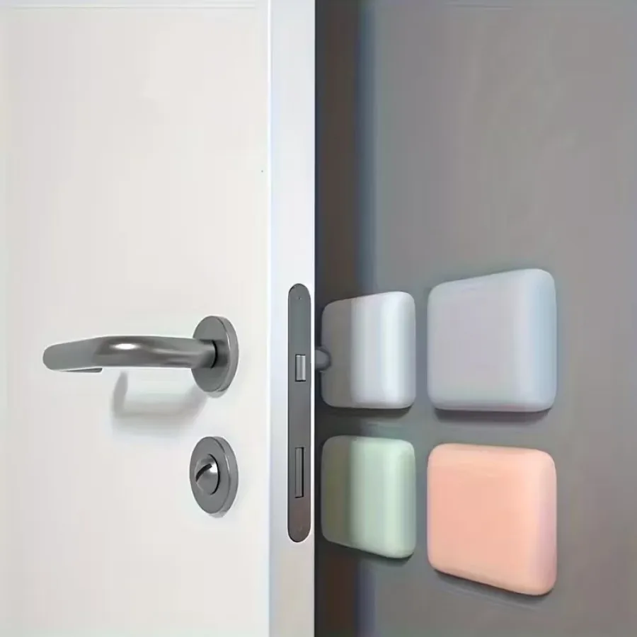 قطعتان من وسادات عازلة للباب - مصدات مضادة للتصادمات من السيليكون ذاتية اللصق، واقي باب الحائط الملطف بالضوضاء، مقاوم للخدش