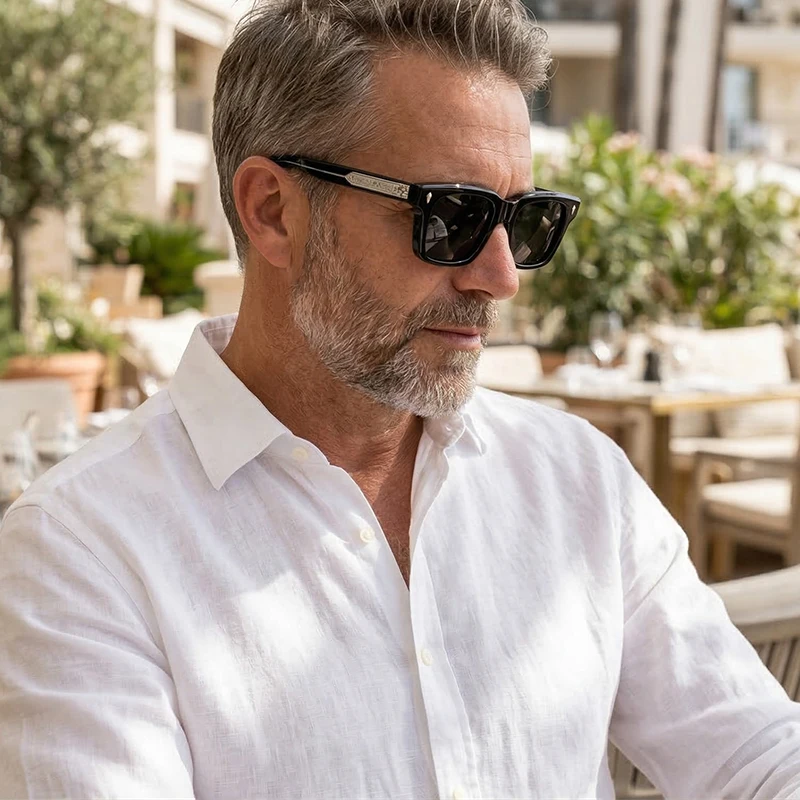 

Designer Classic Men's Sunglasses Outdoor Protective Handmade High Quality Eyewear Women Square Thick Acetate Retro Sun Glasses