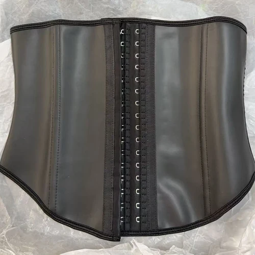 Faja moldeadora de cuerpo para mujer, entrenador de cintura, cinturón de Control de barriga, látex, 9 huesos de acero, gancho de 3 filas, faja de cintura adelgazante