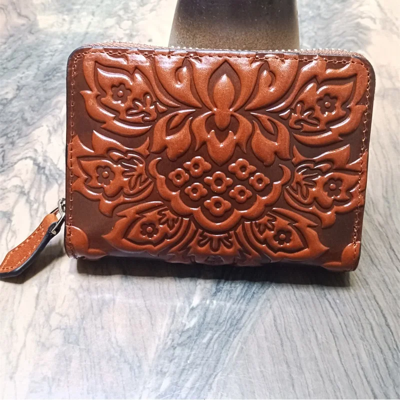 Card Holder Ladies Wallet Genuine Leather Coin Purse Mini Short Real Leather Purses Women