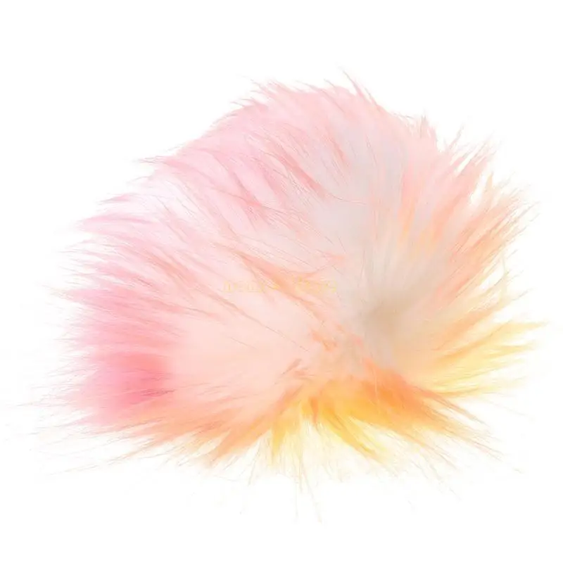 

31BF 3pcs Trinket Pompons Faux Fur Ball Knitting Hat Decorative Accessories