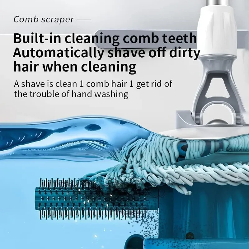 منظف الأرضيات الدوار Spin Mop Pro 360 مع 6 عبوات من الألياف الدقيقة، مقبض قابل للتعديل مقاس 62 بوصة لتنظيف المطبخ المنزلي والحمام