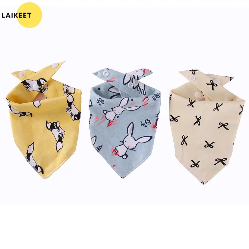 Pet Dog Puppy Bandana Small Large Dogs Cats Bibs Scarf Washable Cotton Color Cute Pet Neckerchief Pet Grooming Towel Accessories